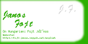 janos fojt business card